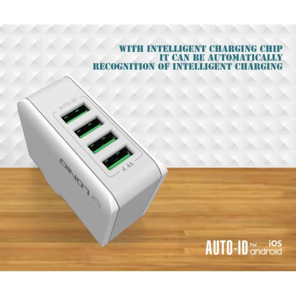 66456a0e3284f4dc6802cef5e0bf4d3b.webp Fast Charger USB Cable Charger with 4 USB Auto ID Multi Ports