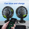 Cooling USB Vehicle Fan Double Headed Car Fan Head Shaking 360 Degree Rotation Mute