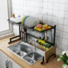 65CM 85CM Stainless Steel Kitchen Rack Dish Bowl Drain Drying Shelf Storage Organizer Holder