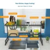 65CM 85CM Stainless Steel Kitchen Rack Dish Bowl Drain Drying Shelf Storage Organizer Holder