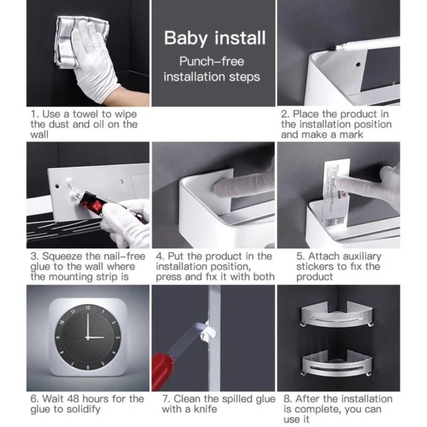sg-11134201-7rccs-ltxjj20etyo338.webp Bathroom Wall Shelf Punch Free Upgraded Glue Space Aluminum Rust Proof