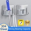 304 Thick Stainless Steel Thick Holder Broom Mop Strong Adhesive Wall mounted