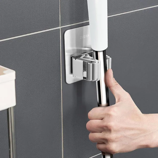 304 Thick Stainless Steel Thick Holder Broom Mop Strong Adhesive Wall mounted
