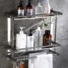 Bathroom Wall Shelf 201 Stainless Steel Punch Free 1 2 3 Tiers