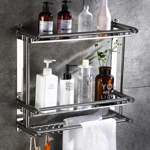 sg-11134201-7rcfd-ltxjksr90ffda3.webp Bathroom Wall Shelf 201 Stainless Steel Punch Free 1 2 3 Tiers